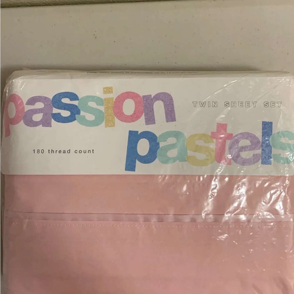 Vintage 1997 Passion Pastels Pink Twin Sheet Set New Sherbert Dayton Hudson Co.